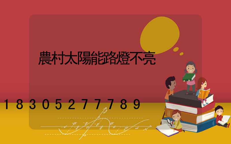 農村太陽能路燈不亮