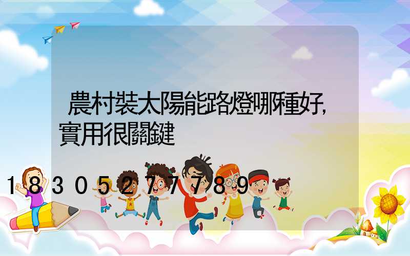 農村裝太陽能路燈哪種好,實用很關鍵
