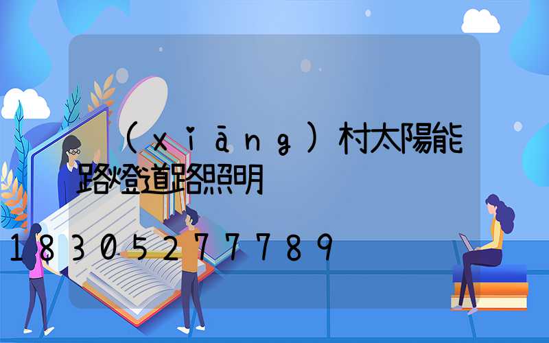 鄉(xiāng)村太陽能路燈道路照明