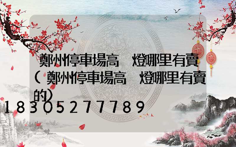鄭州停車場高桿燈哪里有賣(鄭州停車場高桿燈哪里有賣的)