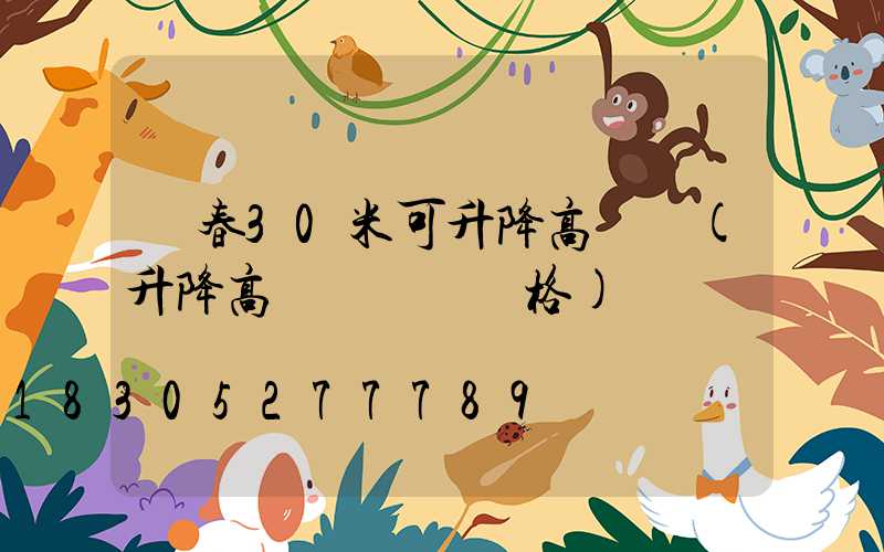長春30米可升降高桿燈(升降高桿廣場燈價格)