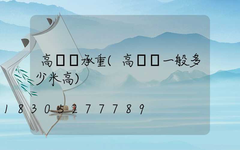 高桿燈承重(高桿燈一般多少米高)