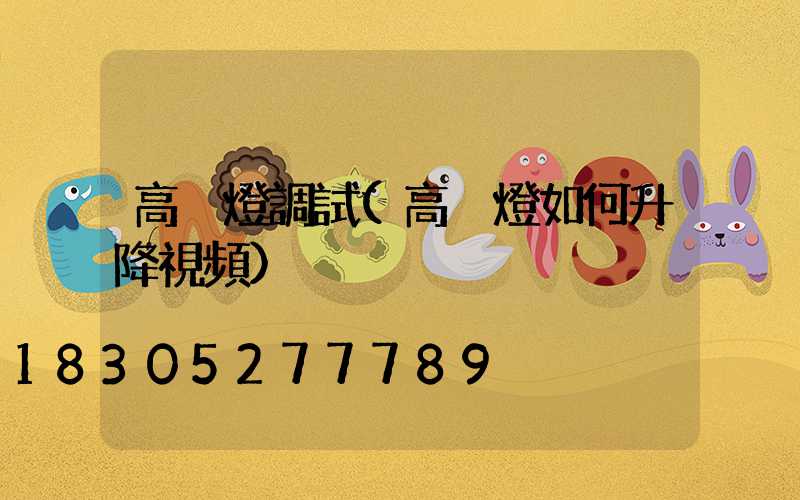 高桿燈調試(高桿燈如何升降視頻)